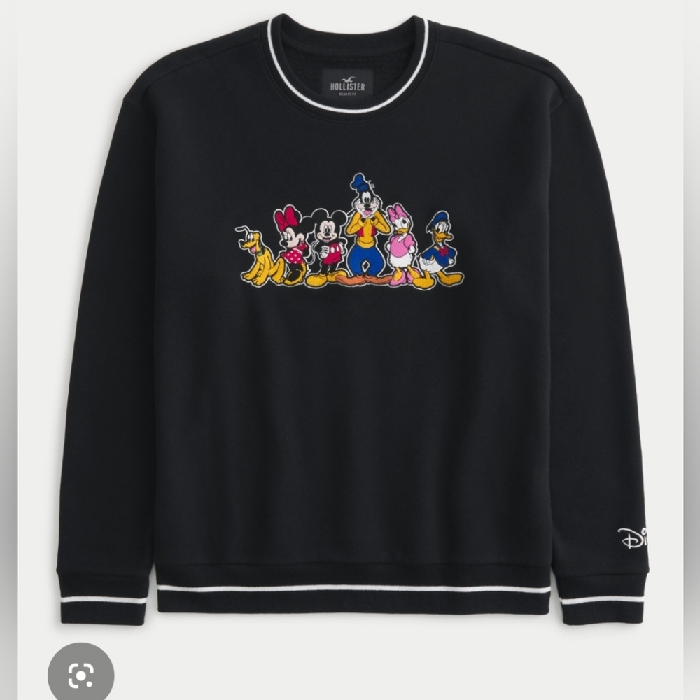 Disney Black Crewneck Sweater with Character Design